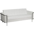 Gec Contemporary Melrose White Leather Sofa with Encasing Frame - Hercules Lesley Series ZB-LESLEY-8090-SOFA-WH-GG